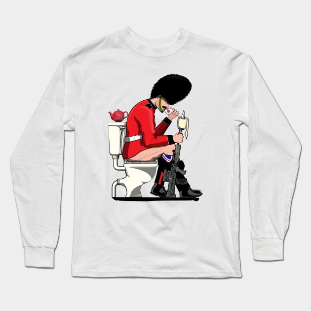 British Soldier on the Toilet Long Sleeve T-Shirt by InTheWashroom